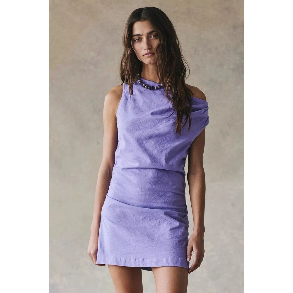 Free People Free-Est So Far Summer Stretch Linen Mini Dress Bodycon XL 288848